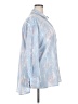 Nine West 100% Polyester Animal Print Blue Long Sleeve Blouse Size XXL - photo 4