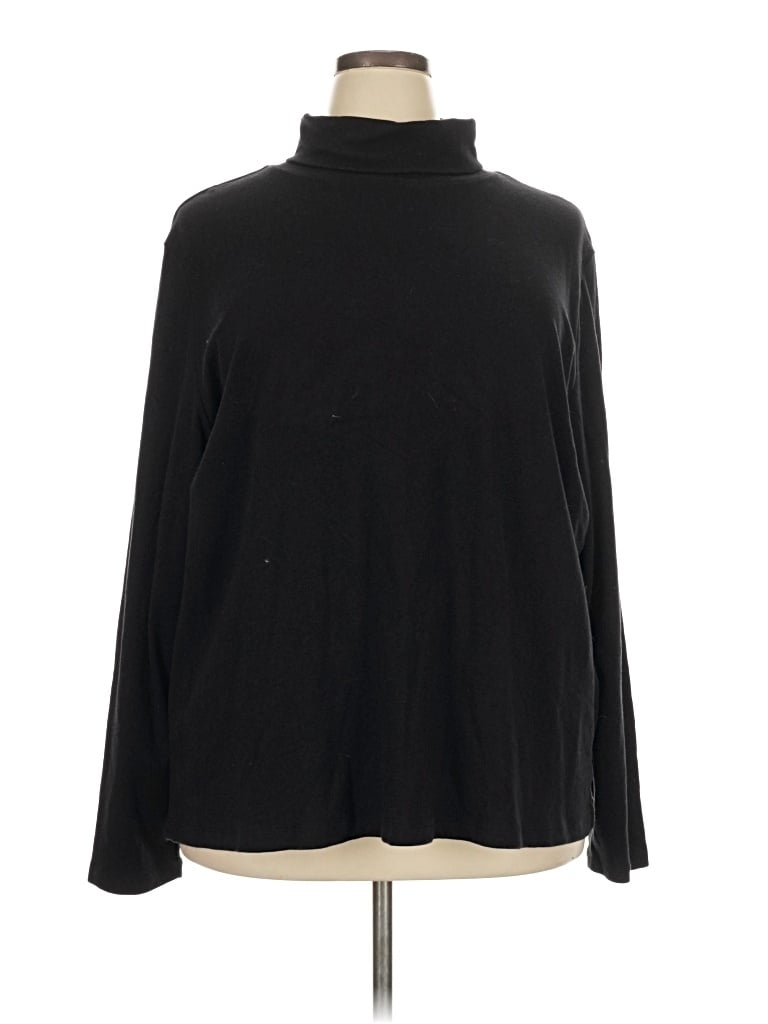 Pre-owned St. John's Bay Long Sleeve Turtleneck In Black