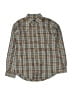 Burberry 100% Cotton Plaid Brown Long Sleeve Button-Down Shirt Size 10 - photo 1
