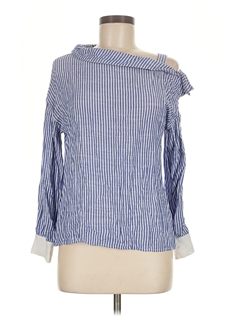 Pre-owned Entro 3/4 Sleeve Blouse In Blue