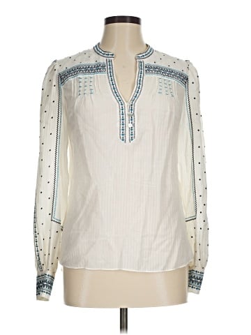 Veronica Beard Long Sleeve Silk Top (view 1)