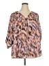 Torrid 100% Polyester Animal Print Stripes Zebra Print Pink 3/4 Sleeve Blouse Size 3X Plus (3) - photo 1