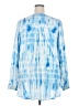 Simplee 100% Rayon Tie-dye Blue Long Sleeve Blouse Size 2X - photo 2