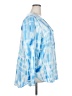 Simplee 100% Rayon Tie-dye Blue Long Sleeve Blouse Size 2X - photo 4