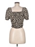 Monteau Black Short Sleeve Top Size M - photo 2