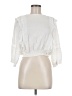 Glam 100% Cotton Ivory 3/4 Sleeve Blouse Size M - photo 1