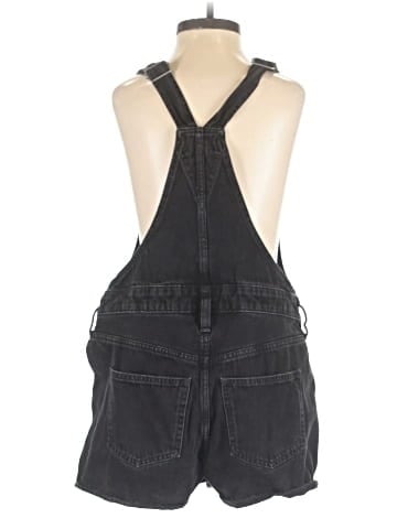 Madewell Adirondack Short Overalls in Washed Black (view 2)