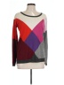 Ella Moss Color Block Burgundy Pullover Sweater Size L - photo 1