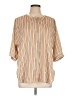 Lyssé 100% Polyester Stripes Orange 3/4 Sleeve Blouse Size L - photo 1