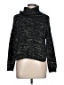 confess Metallic Black Turtleneck Sweater Size L - photo 1