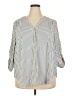 Torrid Stripes Silver 3/4 Sleeve Blouse Size 2X Plus (2) - photo 1
