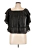 Willow & Root 100% Polyester Black Short Sleeve Blouse Size L - photo 1