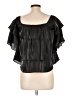 Willow & Root 100% Polyester Black Short Sleeve Blouse Size L - photo 2