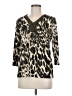JM Collection Animal Print Tan 3/4 Sleeve Blouse Size M (petite) - photo 1