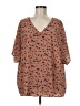 Jodifl 100% Polyester Brown 3/4 Sleeve Blouse Size M - photo 1