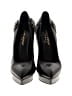 Saint Laurent 100% Leather Graphic Black Heels Size EU 37 - photo 2