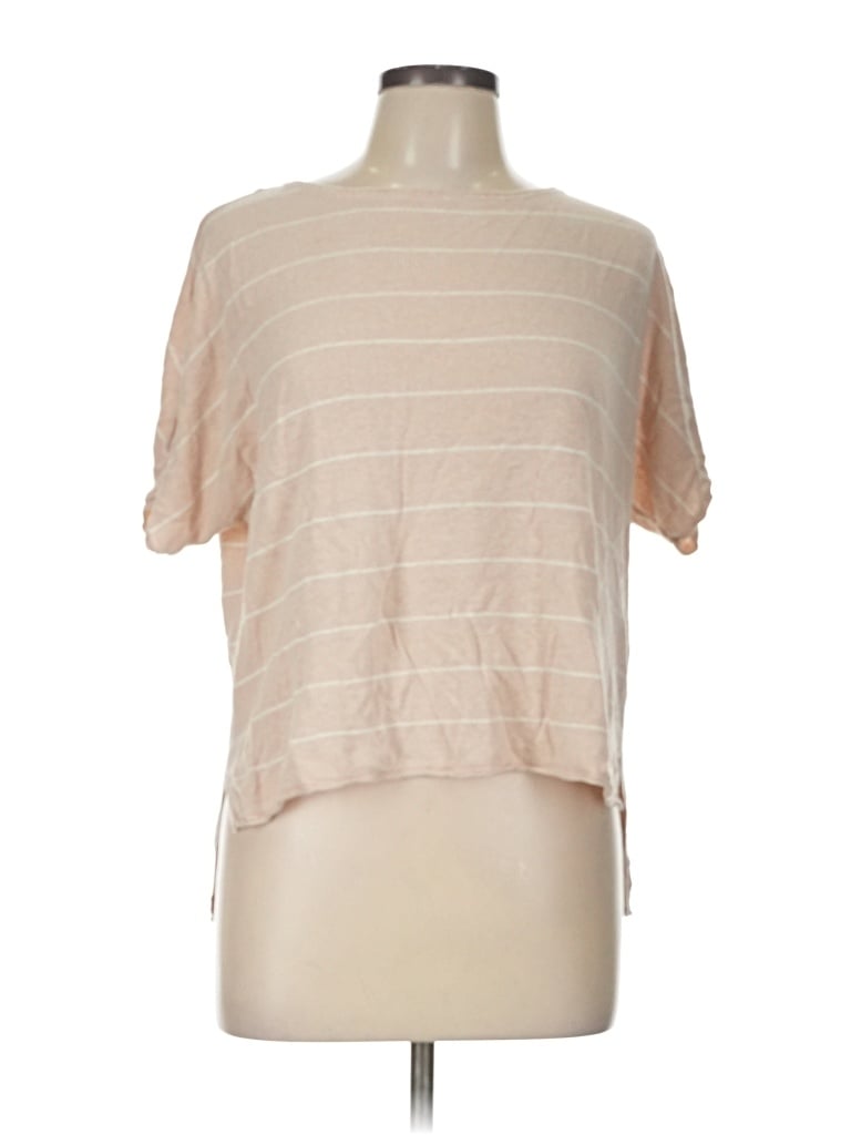 Pre-owned Max Studio Short Sleeve T-shirt In Tan