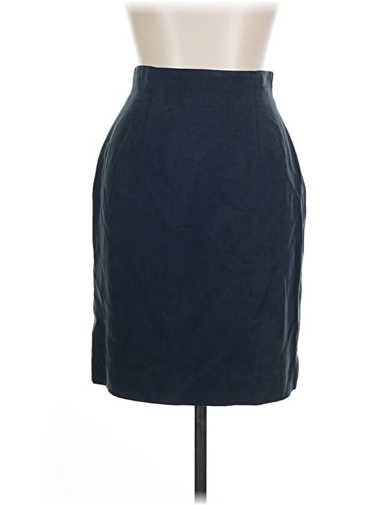 Pre-owned Assorted Brands Silk Skirt In Blue