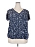 Chaps 100% Viscose Stars Blue Short Sleeve Blouse Size XXL - photo 1