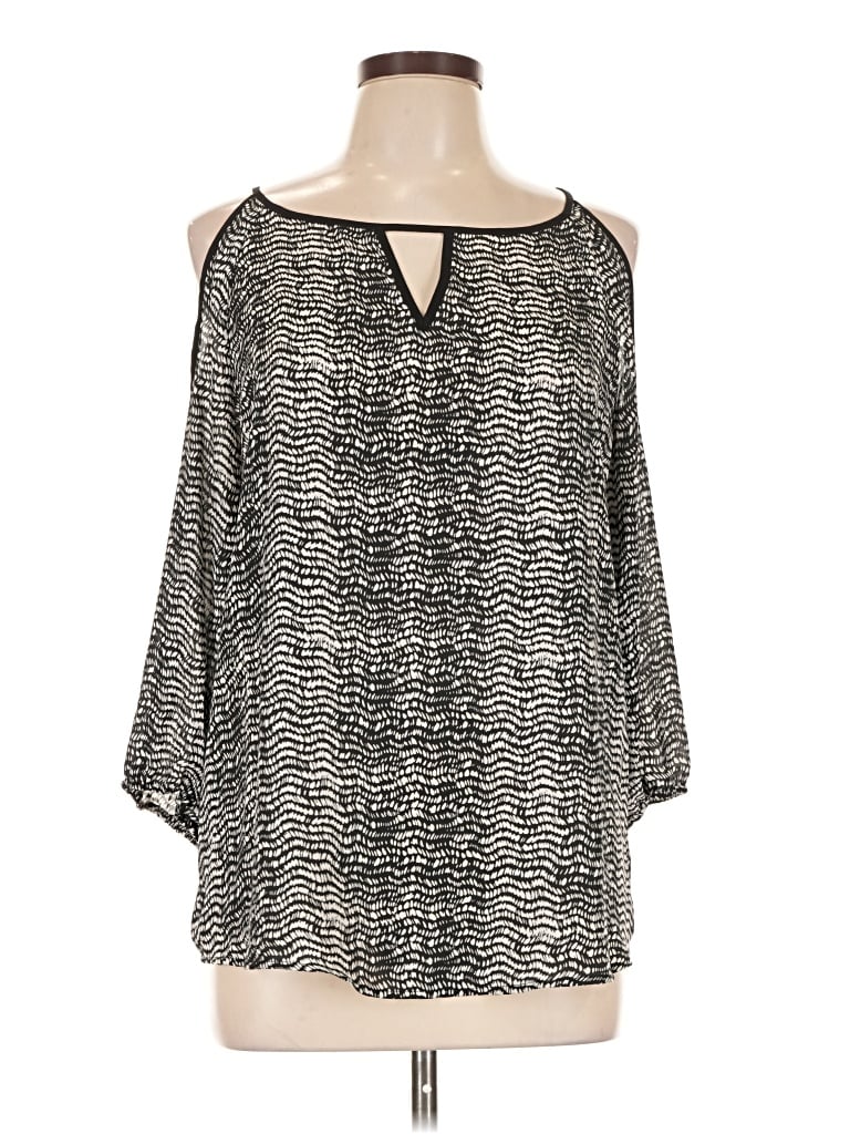 Pre-owned Apt. 9 3/4 Sleeve Blouse In Silver