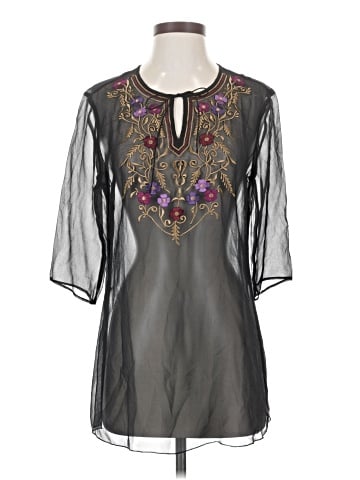 Allison Taylor 3/4 Sleeve Silk Top (view 1)