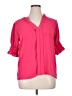 Bibi Pink Short Sleeve Blouse Size XL - photo 1
