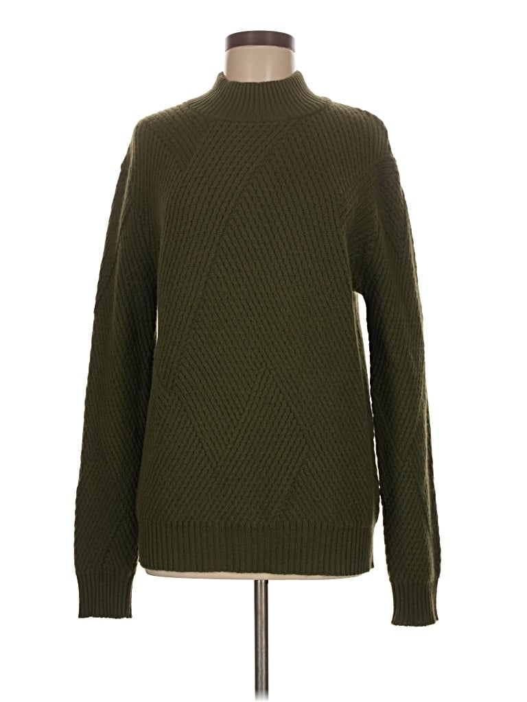 Pre-owned Overland Cashmere Pullover Sweater In Green