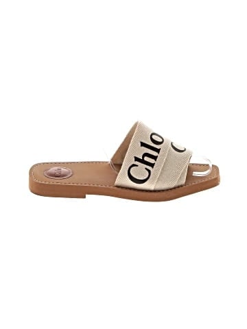 Chloé Canvas Logo Woody Sandals (view 1)