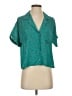 ABound 100% Polyester Stars Teal Short Sleeve Blouse Size XS - photo 1