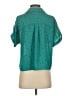 ABound 100% Polyester Stars Teal Short Sleeve Blouse Size XS - photo 2