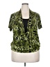 Perseption Green Short Sleeve Blouse Size 20 - photo 1