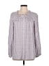 Talbots Checkered-gingham Purple Long Sleeve Blouse Size L - photo 1