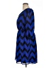 Indulge 100% Polyester Chevron-herringbone Blue Casual Dress Size 1X - photo 5