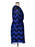 Indulge 100% Polyester Chevron-herringbone Blue Casual Dress Size 1X - photo 4
