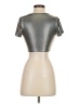 Love J Metallic Silver Short Sleeve Top Size S - photo 2