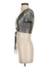 Love J Metallic Silver Short Sleeve Top Size S - photo 5