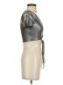 Love J Metallic Silver Short Sleeve Top Size S - photo 4