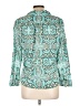 Talbots 100% Cotton Paisley Teal Long Sleeve Blouse Size Lg Petite - photo 2