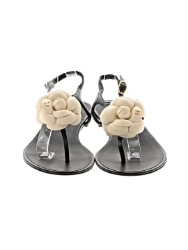 Chanel Leather Camellia Sandals (view 2)