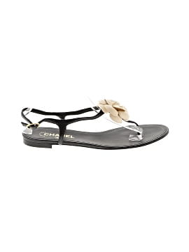 Chanel Leather Camellia Sandals (view 1)