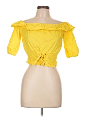 Chocolate Short Sleeve Blouse (view 1)