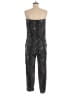 Express Animal Print Black Gray Jumpsuit Size S - photo 2