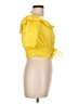 Chocolate Yellow Short Sleeve Blouse Size L - photo 4