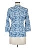 Chaps 100% Cotton Blue 3/4 Sleeve Blouse Size M - photo 2