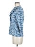 Chaps 100% Cotton Blue 3/4 Sleeve Blouse Size M - photo 5
