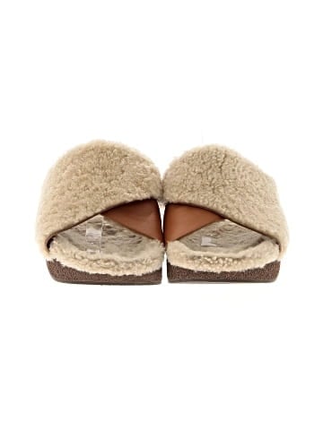 Chloé Ochre Wavy Shearling Slide (view 2)