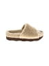 Chloé 100% Leather Tan Ivory Ochre Wavy Shearling Slide Size EU 41 - photo 1