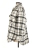 H&M 100% Polyester Plaid Ivory Coat Size M - photo 5
