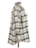 H&M 100% Polyester Plaid Ivory Coat Size M - photo 4