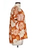 DR2 100% Polyester Floral Orange Short Sleeve Blouse Size L - photo 4